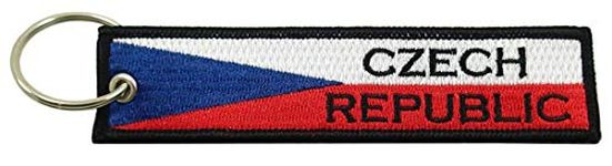 Czech Republic Flag Key Chain, 100% Embroidered