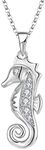 JO WISDOM Women Turtles Necklace,925 Sterling Silver Cubic Zirconia Sea Turtle Pendant Necklaces,Dancing Diamond Necklace Jewelry for Women, Sterling Silver, Cubic Zirconia