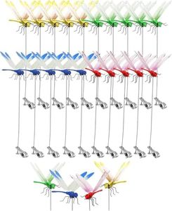 Upgrade 3D Simulation Fake Dragonfly Hat Clip to Keep Insects Away, 2026 New Plastic Dragonfly Garden Hummingbird Stakes with Sticks, Metal Garden Stakes Decorative Yard Ornaments Hat Golf Moving (16)
