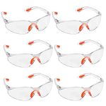 Gelishan 6Pcs Eye Protection Glasses Anti Scratch Spectacles Glasses Anti Fog Safety Goggles Protective Equipment Security Glasses for Construction Laboratory Chemicals (6)