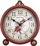 Classic Vintage Clock - Elegant and Decorative Analog Clock,Silent Non-Ticking Clock with Distressed Metal Frame for Office, Living Room or Bedroom