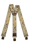 Olata Men's Heavy Duty Printed Y-Shape Braces/Suspenders, 4cm - DIY (Grey)