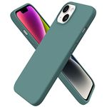 ORNARTO Compatible with iPhone 14 Case 6.1", Slim Liquid Silicone 3 Layers Full Covered Soft Gel Rubber Case Cover 6.1 inch-Pine Green