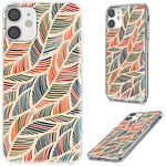 for iPhone 11 Case for Women Men Girl,VoMotec Shockproof Slim Flexible Soft TPU Full Protective Clear Phone Cover Cases for iPhone 11 XI 6.1 2019,Orange Black Blue Feather Wave Decorative
