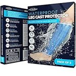 Box of 3 JFA Medical Reusable Waterproof Shower Leg Cast Cover Protectors, Half Leg