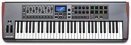 Novation Impulse 61 Keys USB bus-powered MIDI Controller Keyboard – Robust, ultra-responsive, full-size piano keyboard with aftertouch and velocity-sensitive pads – works on Mac or Windows