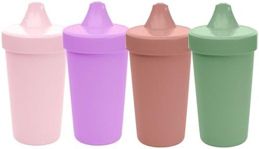Re-Play Spill-Proof Sippy Cups for Toddlers - Kids Reusable 10 Oz Set of 4, Dishwasher & Microwave Safe, Made in USA, Blossom