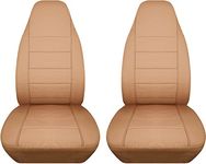 Totally Covers Solid Car Seat Covers: Tan - Semi-Custom Fit - Front - Will Make Fit Any Car/Truck/Van/RV/SUV (23 Colors)