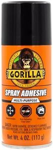 Gorilla Spray Adhesive, Heavy Duty, Multi-Purpose, Dries Permanent, Indoor & Outdoor, Wide Pad Nozzle, Controlled Spray, Clear, 113g/4oz, (Pack of 1), GG101742