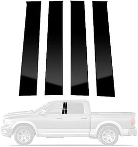 BASIKER 4 Pcs Compatible with Dodge Ram 1500 2500 3500 2009 to 2018 Door Window Trim Anti Scratch Stickers Door Pillar Moldings