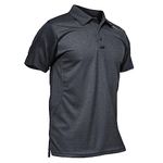 KEFITEVD Men's Quick Dry Polo Tees Lightweight Golf T Shirts Summer Short Sleeve Tops,Grey,L