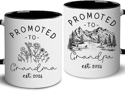 BSQUIELE Grandma Grandpa Gifts Set - Promoted To Grandma Grandpa 2024 - New Grandparents, Soon To Be Grandparents - First Time Grandma Grandpa Gifts - Baby Pregnancy Announcement Gifts 11OZ