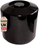 Chabrias Ltd Round Plastic Ice Bucket With Lid, BPA Free, 4 Litre Double Walled Insulation, Ice Buckets, Ice Buckets For Parties, UK Made, Perfect for Home Bars, Bar Accessories (Black)