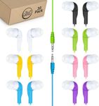 Bulk Earbuds JustJamz Jelly Roll | 30 Pack of Colorful in-Ear Earbuds, Wired Earphones for Smartphones & Laptop, Disposable Headphones for Kids & Adults, Assorted Colors