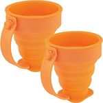 Southern Homewares Collapsible Silicone Cups Expandable Drinking Cup Set Pop Up Cups Camping Hiking Travel Folding Set 2