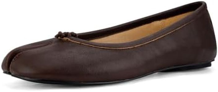 VBDB Tabi Ballet Flats Shoes for Women Rounde Wide Width Split Toe Low Heel Comfortable 2025 Spring Shoes Bule Size 10 Dark Brown