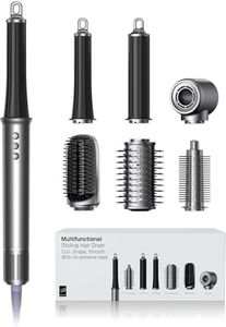 All-in-One Air Styler - Auto Curl, Straighten, Volumize, Dry - 160000 RPM High-Speed for Faster Styling - Reduces Heat Damage & Frizz - Professional Ionic Blow Dryer Brush for All Hair Types (Nickel)