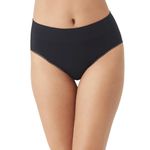 Wacoal Women's Feeling Flexible Seamless Hi Cut Panty, Black, XX-Large Plus