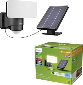Philips Tylus Ultra Efficient Outdoor Solar Security Light with Sensor, 5000K Daylight, 1000/50lm, Black