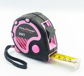 Pink Power 25ft Pink Tape Measure - Pink Measuring Tape Measure for Womens Tool Kit with Retractable Blade and Lock Button - Girls Tape Measure for Pink Tools - Lightweight Measurement Tape