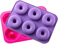 RKPM HOMES Donut Shape Mold I 3D Fondant Silicone Doughnuts Baking Tray I Muffin Cupcake Pan I Microwave or Oven Tray Safe I for Homemade DIY Biscuit, Chocolate, Muffins, Jelly, Bagels - 6 Cavity