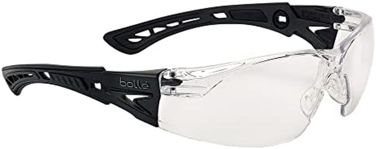 Bollé Safety Standard Issue, RUSH+ Eye Protection for Military, Tactical and First Responders with Platinum Anti-Fog Coating, Matte Black Frame/Clear lenses