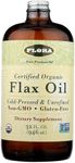 Flora Certified Organic Flax Seed Oil - Cold Pressed & Unrefined - Non-GMO, Gluten-Free, Kosher Omega Flax Oil Blend - Essential Fatty Acids for Wellness - Amber Glass Bottle - 32 oz