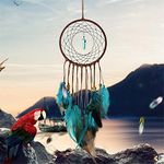 Dremisland Forest Turquoise Dream Catchers - Handmade Exquisite Feather Beaded Dreamcatcher for Kids/Cars/Bedroom - Indians Traditional Art Wall Hanging Home Decoration