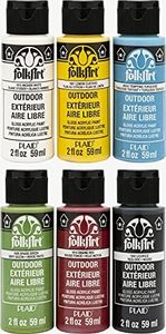 FolkArt Set, Outdoor Basics Set of 6 59 ml Brilliant Gloss Acrylic Paints for Easy to Apply DIY Crafts, Art Supplies with A Glossy Finish, 7537, 2 Fl Oz (Pack of 6), Multiple Color 12