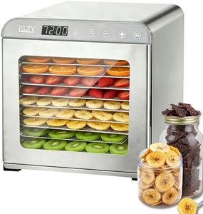Food Dehydrator Machine, Large 10 Tray Food Dehydrators for Jerky, 800W Herb Food Dryer 72H Timer & Temp Control for Beef Meat Jerky Fruit Dog Treats ETL Approved (Silver 10 Trays)