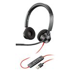 Poly by Plantronics - Blackwire 3320 USB-A - Wired Over Ear, Dual-Ear (Stereo) Headphones with mic - USB-A to Connect to Your PC, Mac or Cell Phone - Works with Teams, Zoom