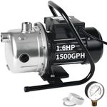 Lanchez 1.6 HP Shallow Well Pump Garden Pump，Portable Water Transfer Draining Irrigation Pump for Water Removal, Lawn Fountain Pump，Irrigation Pump 1162 GPH 147 Feet Height