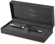 PARKER Sonnet Ballpoint Pen, Matte Black Lacquer with Palladium Trim, Medium Point Black Ink (1931524)