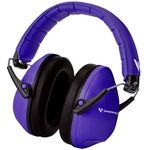 Vanderfields Premium Hearing Protection Ear Defenders - Broad Spectrum Sound Reduction 32 dB at 2K Hz Noise Cancelling - Headset Safety Noise Cancellation - Headphones Kids 3-12 - Purple