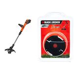 BLACK+DECKER STC1820PCB-XJ 18V 28cm Grass String Trimmer-Bare Unit (Battery not Included), 18 V, Black/Orange & A6481 Spool + Line for Reflex Strimmer