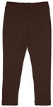 Lilax Girls' Basic Solid Full Length Cotton Soft Leggings (7, Brown)