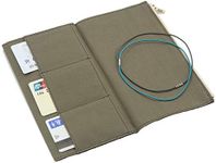 Dwpetzo Canvas Insert Pouch Zipper Pocket for TN Travelers Notebook Refill Accessories Standard Regular Size Paper Card Holder Storage Bag (Standard Size, OliveGreen)
