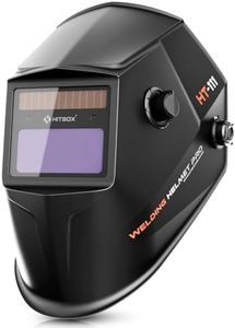 HITBOX Casque de Soudage à Assombrissement Automatique, Alimenté par Énergie Solaire & Batterie Rechargeable, Teinte 4/5-9/9-13, Vision Claire, Pour Soudage MIG, à l’Arc et TIG