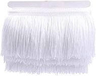 YYCRAFT 10 Yards 4 Inch Wide Tassel Curtain Fringe Trim by The Yard for DIY Sewing Crafts Clothing Curtains Decoration-White