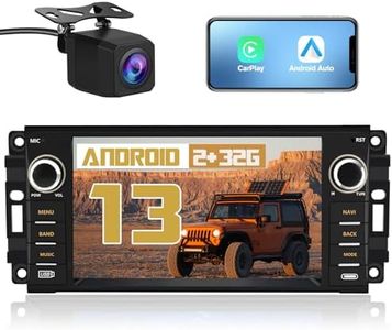 AWESAFE Android Car Stereo for Jeep Wrangler Radio Chrysler Dodge Ram 1500 with Wireless Carplay, 7 Inch Touch Screen for Jeep Car Radio with WiFi GPS Navigation FM Radio + Backup Camera