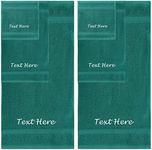 Personalized Towels Set - 6 Pack Super Soft & Absorbent Turkish Cotton Towels for Bathroom, Spa, Gym, Pool and Hotels - Includes 2 Bath Towels, 2 Hand Towels, 2 Washcloths - Aqua Towel Set
