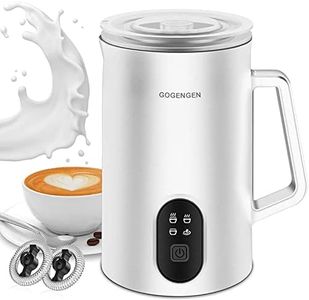 Milk Frother, 4-in-1 Electric Milk Steamer, 10oz/290ml Automatic Hot and Cold Foam Maker and Milk Warmer for Latte, Cappuccinos, Macchiato, From the Makers of GOGENGEN Pot, White