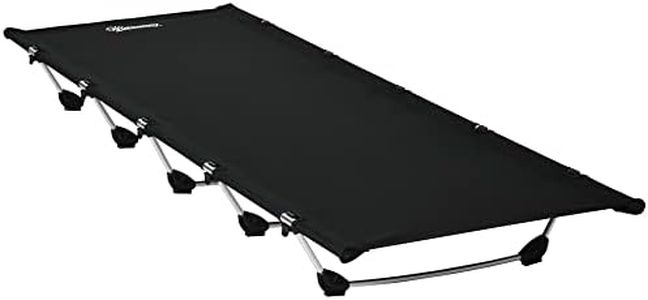 Outsunny Lightweight Camping Bed, Aluminium Portable Camp Cot Sleeping Bed w/Strong Support 150kg and Carry Bag for Adults Outdoor Overnighter Camping, Hiking, Travel, RV
