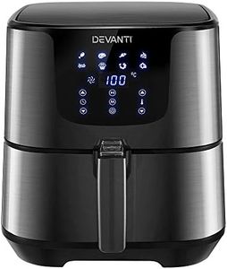 Devanti Air Fryer, 7L 1700W Stainless Steel Airfryer Electric Cooker Deep Fryers 8 Preset Cooking Functions Baking Kitchen Oven Household Small Kitchens Appliances, Auto Shut-off Black