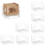 UOIENRT 8Pcs Sugar Packet Holder, Transparent Acrylic Sugar Packets Tea Bag Organizer for Restaurant, Hotel, Coffee Bar, Table, Office