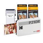 KODAK Mini 2 Retro 4PASS Mobile Photo Printer 5.3 x 8.6 cm Pack of 68 Sheets White