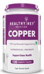 HealthyHey Nutrition Chelated Copper Gluconate - Highly Bioavailable Form - Non-GMO, Gluten Free -120 Veg. Capsules