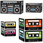 8 Pcs 80’s Party Cassette Tape Centerpieces Bucket 80’s Hip Hop Radio Boxes 90’s Back to the 1980 1990 Theme Party Favors Decorations for Adults