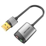 VENTION USB External Sound Card to 3.5mm Audio Jack Adapter Headphone and Microphone Compatible with Windows, MAC, Linux, Laptop, Desktops, PS5