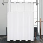 River Dream White Extra Long Shower Curtain or Liner with Sheer Window, No Liner Included or Needed, Water Repellent, Machine Washable, 71 x 86 inches